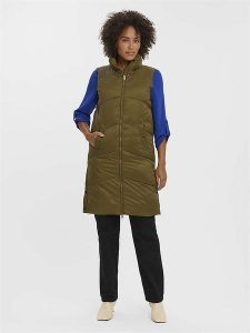 Vero Moda Kamizelka pikowana w kolorze khaki rozmiar: M. Brązowe kamizelki Vero Moda, m, bez wzorów, bez kołnierzyka, bez ramiączek, bez kaptura. Za 130,99 zł.
