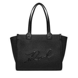 Torebka KARL LAGERFELD. Czarne shopper bag KARL LAGERFELD, bez wzorów, bez dodatków. Za 799,99 zł.