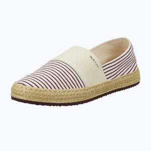 Espadryle damskie GANT Raffiaville. Brązowe espadryle GANT, bez wzorów, ze skóry, bez obcasa. Za 299,99 zł.
