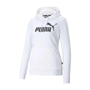 Damska Bluza Z Kapturem Z Logo Essentials. Białe bluzy Puma, bez wzorów, z kapturem. Za 170,99 zł.