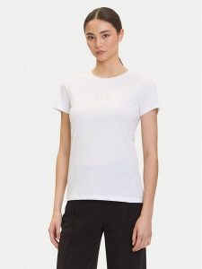 Armani Exchange T-Shirt XW001459 AF10356 U0002 Biały Regular Fit. Białe t-shirty Armani Exchange, xxl, bez wzorów, z bawełny, bez kołnierzyka, bez ramiączek. Za 216,37 zł.
