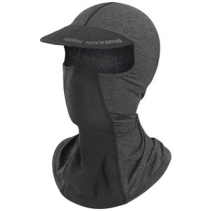 Czapka z daszkiem pełna ochrona przeciwsłoneczna oddychająca balaclava. Czarne czapki ROCKBROS, bez wzorów, z jedwabiu, sportowe. Za 75,60 zł.