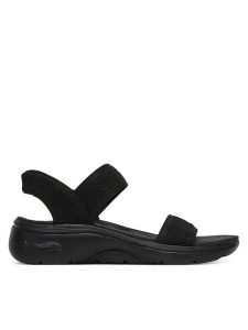 Skechers Sandały Slip-Ins: Arch Fit 2.0 Sandal - Kennedy 140844/BBK Czarny. Czarne sandały Skechers, bez wzorów, z materiału, bez obcasa, na płaskiej podeszwie, bez zapięcia. Za 379,99 zł.