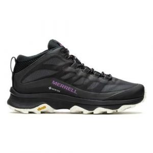 Buty trekkingowe damskie Merrell Moab Speed Mid Gtx. Czarne buty trekkingowe Merrell, z materiału, bez zapięcia. Za 786,00 zł.