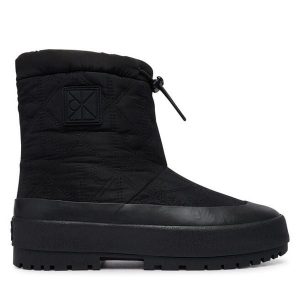 Śniegowce Calvin Klein. Czarne buty zimowe Calvin Klein, bez obcasa, bez zapięcia. Za 489,99 zł.