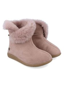 HAFLINGER Skórzane kapcie "Lemmi" w kolorze jasnoróżowym rozmiar: 42. Różowe kapcie HAFLINGER, bez wzorów, z materiału. Za 291,51 zł.