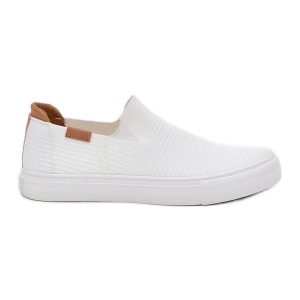 Trampki Damskie Slip-On Big Star RR274717 Białe. Białe trampki bez wzorów, z gumy, bez zapięcia. Za 224,56 zł.