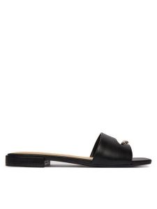 Guess Japonki FLJTBT ELE19 Czarny. Czarne klapki Guess, z aplikacjami, ze skóry, bez obcasa. Za 499,99 zł.