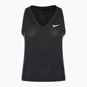 Tank top tenisowy damski Nike Court Dri-Fit Victory Tank. Czarne topy Nike, bez wzorów, bez kołnierzyka, bez ramiączek. Za 139,99 zł.