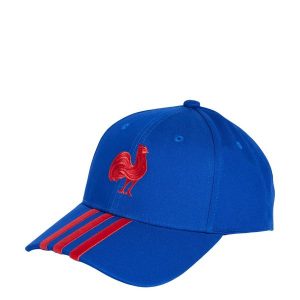 Czapka France 3-Stripes Baseball. Niebieskie czapki ADIDAS, bez wzorów. Za 119,00 zł.