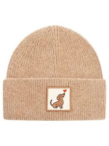 Zwillingsherz Czapka "Dachshund" w kolorze beżowym rozmiar: onesize. Brązowe czapki Zwillingsherz, bez wzorów, z materiału. Za 119,95 zł.