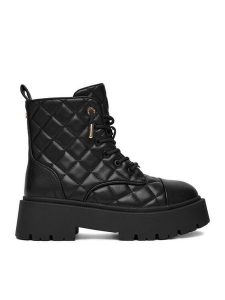 Nine West Trzewiki CEO-INAS-01 Czarny. Czarne botki Nine West, bez wzorów, z materiału, bez obcasa, na płaskiej podeszwie, bez zapięcia. Za 299,99 zł.