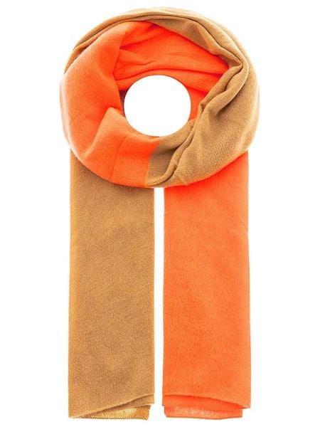 Zwillingsherz Kaszmirowy szal w kolorze jasnobrązowo-pomarańczowym rozmiar: onesize. Brązowe szaliki Zwillingsherz, bez wzorów, z kaszmiru. Za 219,60 zł.
