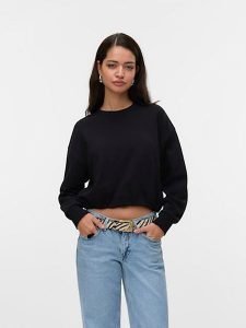 Vero Moda Bluza w kolorze czarnym rozmiar: S. Czarne bluzy Vero Moda, s, bez wzorów, z bawełny, bez kaptura. Za 98,95 zł.