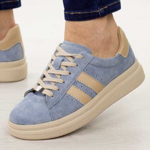 Niebieskie skórzane półbuty damskie Filippo Dp7499/26. Niebieskie półbuty Filippo, na jesień, bez wzorów, z jeansu, bez obcasa, na platformie, bez zapięcia. Za 239,00 zł.