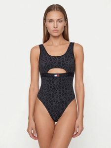 Tommy Hilfiger Strój kąpielowy UW0UW06589 Czarny. Czarne stroje jednoczęściowe TOMMY HILFIGER, bez wzorów, z syntetyku. Za 349,99 zł.