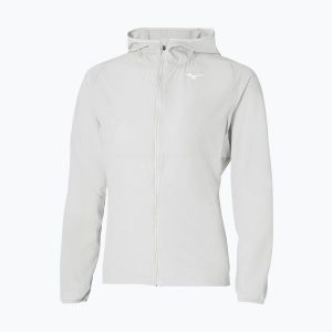 Kurtka do biegania damska Mizuno Alpha Jacket. Szare kurtki Mizuno, bez wzorów, bez kaptura. Za 239,99 zł.