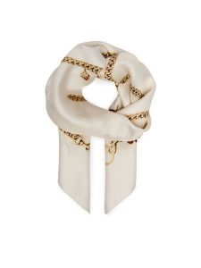 Coach Chusta jedwabna 29CEH35 Kremowy. Białe apaszki i chusty Coach, bez wzorów, z jedwabiu. Za 399,99 zł.