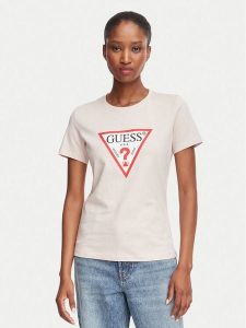 Guess T-Shirt W1YI1B I3Z14 Różowy jasny Regular Fit. Czerwone t-shirty Guess, xxl, z aplikacjami, z bawełny, bez kołnierzyka, bez ramiączek. Za 154,99 zł.