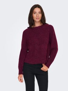 ONLY Sweter w kolorze fioletowym rozmiar: L. Różowe swetry oversize ONLY, l, bez wzorów, ze splotem, bez ramiączek. Za 140,20 zł.