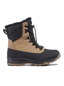 Icepeak Kozaki zimowe "Alofi" w kolorze czarno-jasnobrązowym rozmiar: 40. Brązowe kozaki Icepeak, na zimę, bez wzorów, z materiału, bez obcasa, bez zapięcia. Za 304,99 zł.