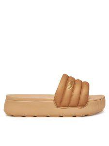 Puma Klapki Karmen Slide Puffy Wns Aqua Metallics PU 400679 02 Złoty. Żółte klapki Puma, bez wzorów, z syntetyku, bez obcasa. Za 152,99 zł.