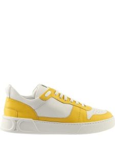 Högl Skórzane sneakersy w kolorze biało-żółtym rozmiar: 40. Białe trampki HÖGL, bez wzorów, bez zapięcia. Za 421,45 zł.