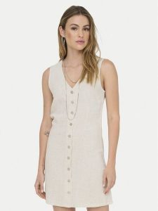 ONLY Sukienka codzienna Siesta 15357797 Beżowy jasny Regular Fit. Brązowe sukienki ONLY, na co dzień, xs, bez wzorów, z wiskozy, bez kołnierzyka, bez ramiączek, proste. Za 149,99 zł.