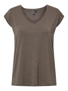 Pieces Koszulka "Billo" w kolorze khaki rozmiar: XS. Brązowe bluzki Pieces, s, bez wzorów, z wiskozy, klasyczne, bez kołnierzyka, bez ramiączek. Za 43,88 zł.