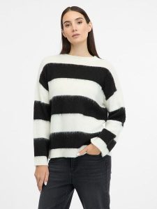 Orsay Sweter w kolorze czarno-białym rozmiar: L. Białe swetry oversize Orsay, l, bez wzorów, bez ramiączek. Za 82,64 zł.