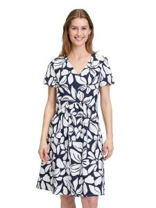 Vera Mont Sukienka w kolorze granatowo-białym rozmiar: 46. Białe sukienki Vera Mont, bez wzorów, bez kołnierzyka, bez ramiączek, mini. Za 173,99 zł.