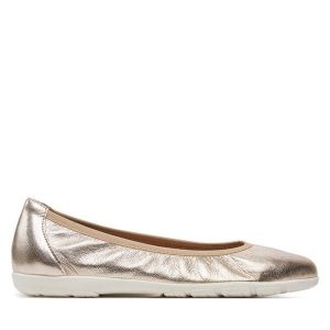 Baleriny Caprice. Żółte balerinki Caprice, bez wzorów, bez obcasa, bez zapięcia. Za 189,99 zł.