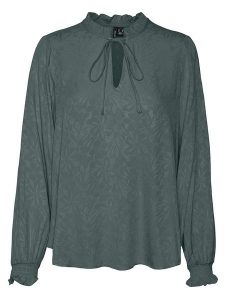 Vero Moda Bluzka w kolorze zielonym rozmiar: XS. Zielone bluzki Vero Moda, s, bez wzorów, z wiskozy, klasyczne, bez kołnierzyka, bez ramiączek. Za 57,20 zł.