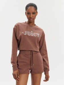 Juicy Couture Bluza Cristabelle Rodeo JCBAS223824 Brązowy Regular Fit. Brązowe bluzy Juicy Couture, xxs, bez wzorów, z bawełny, bez kaptura. Za 169,99 zł.