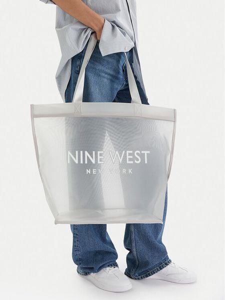 Nine West Torebka CEO-Eloura-LA374-4074 Szary. Szare shopper bag Nine West, bez wzorów, z materiału, bez dodatków. Za 79,99 zł.