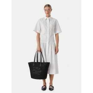 Torebka KARL LAGERFELD. Czarne shopper bag KARL LAGERFELD, bez wzorów, bez dodatków. Za 781,99 zł.