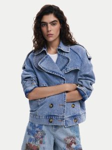 Desigual Kurtka jeansowa Ontario 25SWED57 Niebieski Regular Fit. Niebieskie kurtki Desigual, s, bez wzorów, z bawełny, bez kaptura. Za 579,99 zł.