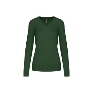 Damski sweter v-neck Kariban. Zielone swetry klasyczne KARIBAN, na zimę, bez kołnierzyka. Za 185,00 zł.