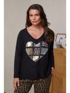 Curvy Lady Sweter w kolorze czarnym rozmiar: 44/46. Czarne swetry oversize Curvy Lady, bez wzorów, bez ramiączek. Za 131,74 zł.