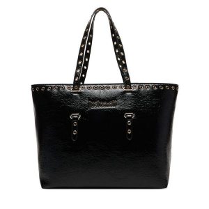 Torebka Just Cavalli. Czarne shopper bag Just Cavalli, bez wzorów, bez dodatków. Za 749,99 zł.