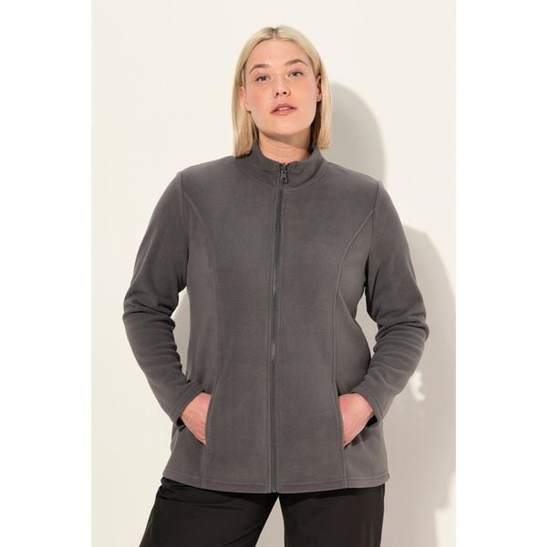 Damskie Bluza polarowa system modułowy do wpinania z recyklingu. Szare bluzy Ulla Popken, plus size, bez wzorów, z materiału, bez kaptura. Za 195,99 zł.