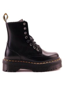Dr. Martens Skórzane botki w kolorze czarnym rozmiar: 36. Czarne botki Dr. Martens, bez wzorów, bez obcasa, na platformie, bez zapięcia. Za 565,65 zł.