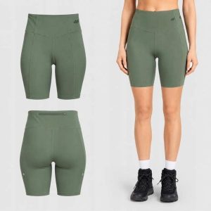 LEGGINSY DAMSKIE 4F KRÓTKIE KOLARKI SZYBKOSCHNĄCE PRZED KOLANO KOLOR ZIELONY. Zielone legginsy 4f, bez wzorów, z materiału, krótkie. Za 129,99 zł.