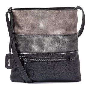RIEKER H1301-45 black combination, torebka, listonoszka damska. Czarne torebki klasyczne Rieker, bez wzorów, ze skóry ekologicznej, bez dodatków. Za 219,90 zł.