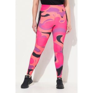 Damskie Legginsy sportowe szybkoschnące wysoki stan z recyklingu. Czerwone legginsy Ulla Popken, bez wzorów, z elastanu, z podwyższonym stanem. Za 244,99 zł.
