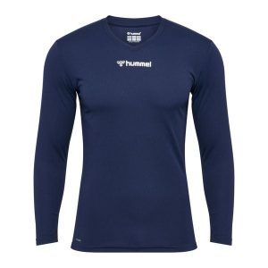 Koszulka z długim rękawem Hummel BL Essential. Niebieskie bluzki Hummel, bez wzorów, sportowe, bez kołnierzyka, bez ramiączek. Za 161,50 zł.