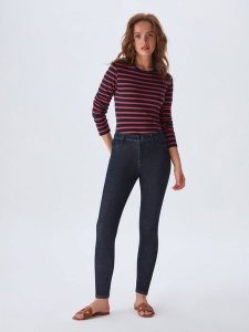 LTB Dżinsy "Jalessa" - Skinny fit - w kolorze granatowym rozmiar: W26. Niebieskie jeansy LTB, z aplikacjami, z podwyższonym stanem. Za 65,85 zł.