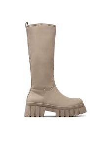 DeeZee Kozaki ZAL90099Y-3 Beżowy. Brązowe kozaki DeeZee, bez wzorów, ze skóry, bez obcasa, na płaskiej podeszwie, bez zapięcia. Za 249,99 zł.