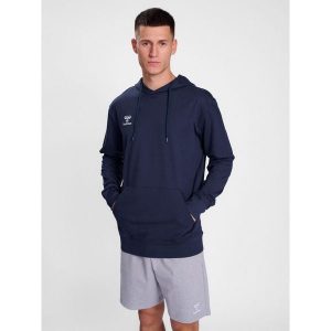 Bluza z kapturem Hummel Go 2.0. Niebieskie bluzy Hummel, bez wzorów, z kapturem. Za 233,50 zł.