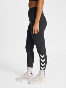 Damskie legginsy Hummel Pulse Logo MW. Niebieskie legginsy Hummel, bez wzorów, z bawełny. Za 137,50 zł.
